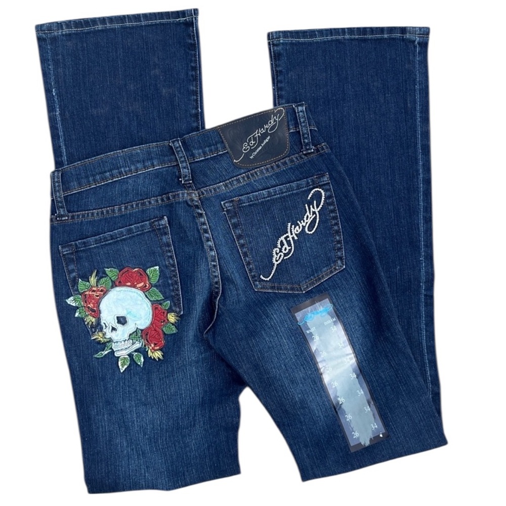 Ed Hardy Embroidered Bootcut Jeans